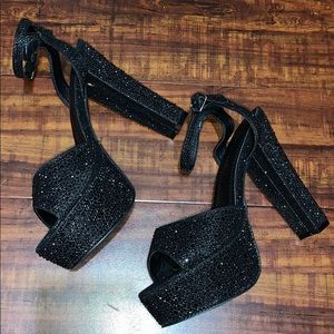 Black Sparkly Heels